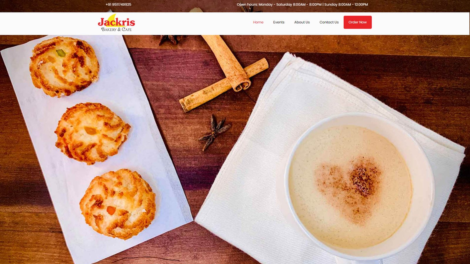 Jackris Bakery website image