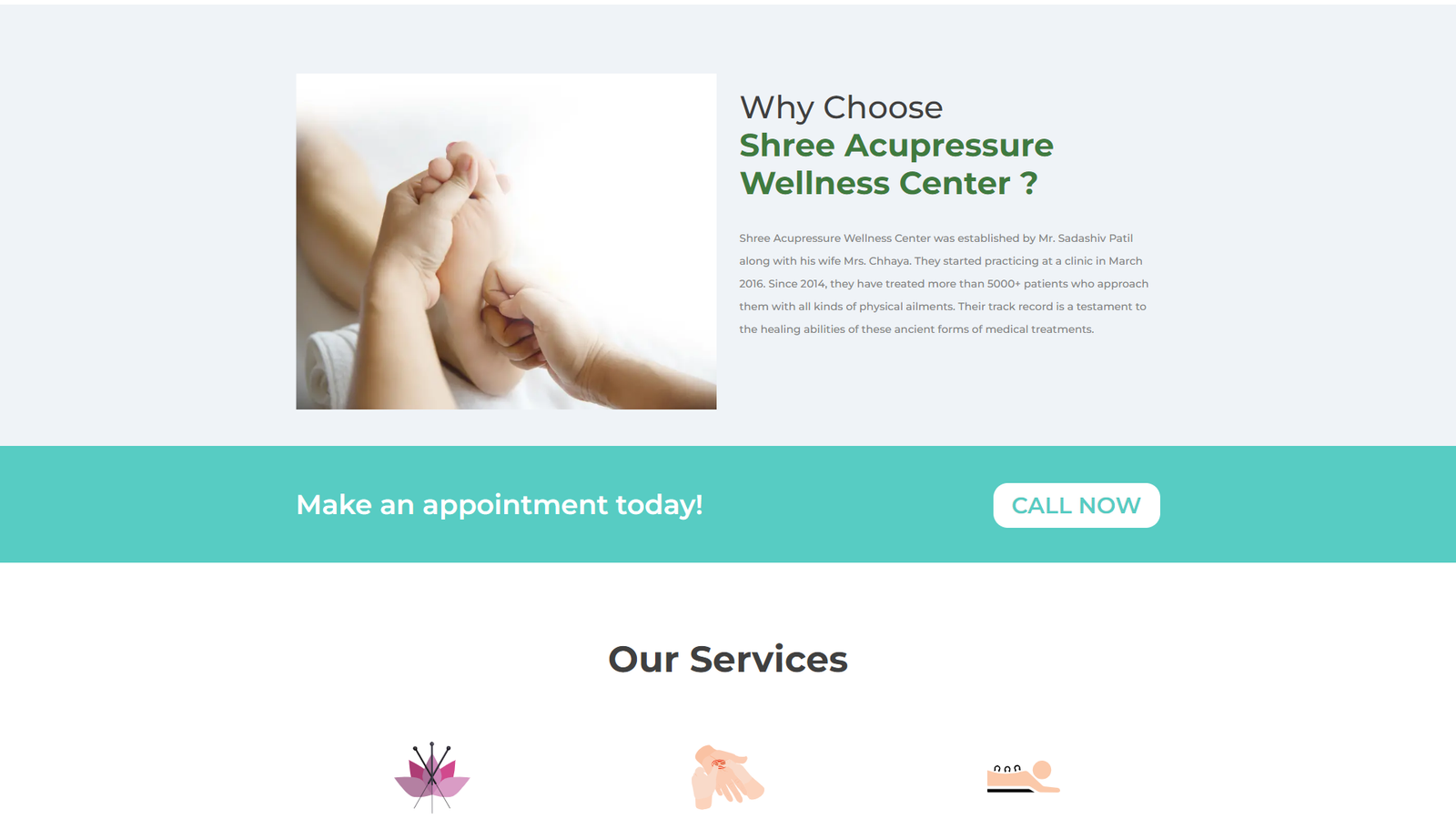 Shree Acupressure website image